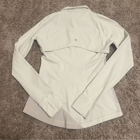 {Lululemon} Define Jacket Asymmetrical White & Taupe Size 6 - Picture 7 of 12